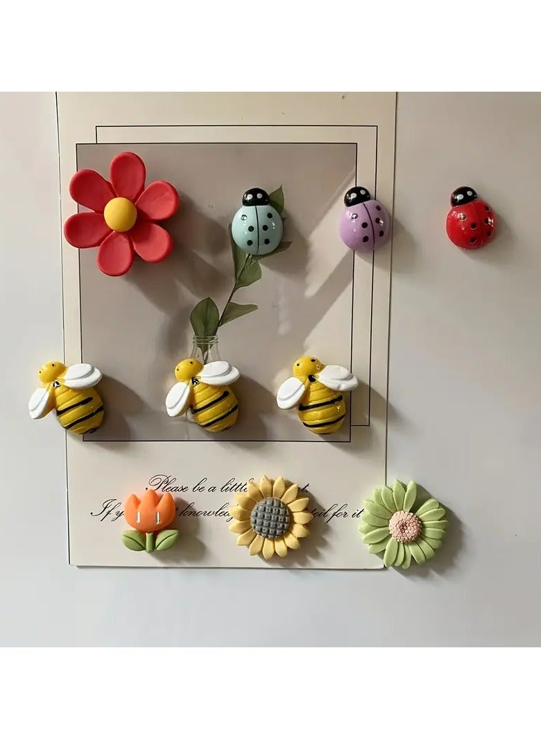 Goolsky 10pcs Cartoon Flower Refrigerator Magnets - Adorable Decorative Fridge Magnets with Strong Adhesive - Perfect for Kitchen, Office, Whiteboard, Locker, Cabinet, Dishwasher, and Home Decoration, Great Mother's Day Gift Idea  - Image 5