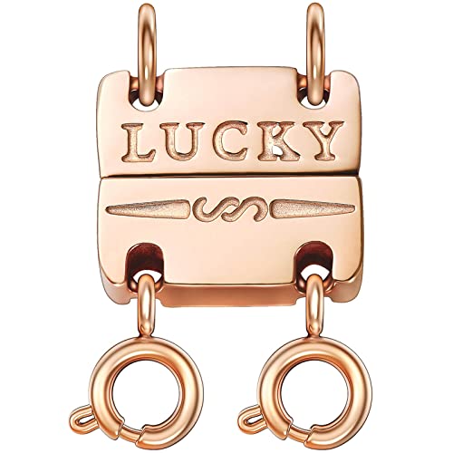 Qulltk Lucky Necklace Separator for Layering Strong Magnetic Clasps, 14K Gold and Silver Multiple Necklace Clasps for Layered Look - Image 1