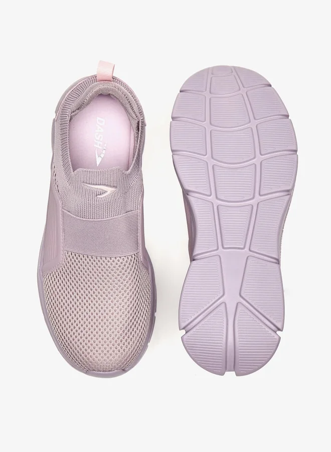 Dash Mesh Detail Slip-On Sports Shoes with Pull Tab
