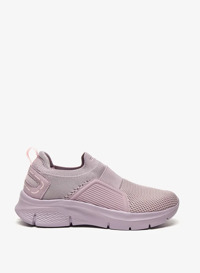 Dash Mesh Detail Slip-On Sports Shoes with Pull Tab