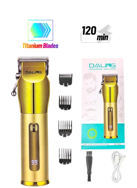 Digital Display Professional Cordless Hair Clippers Trimmer 120 min Runtime 5 Length Settings