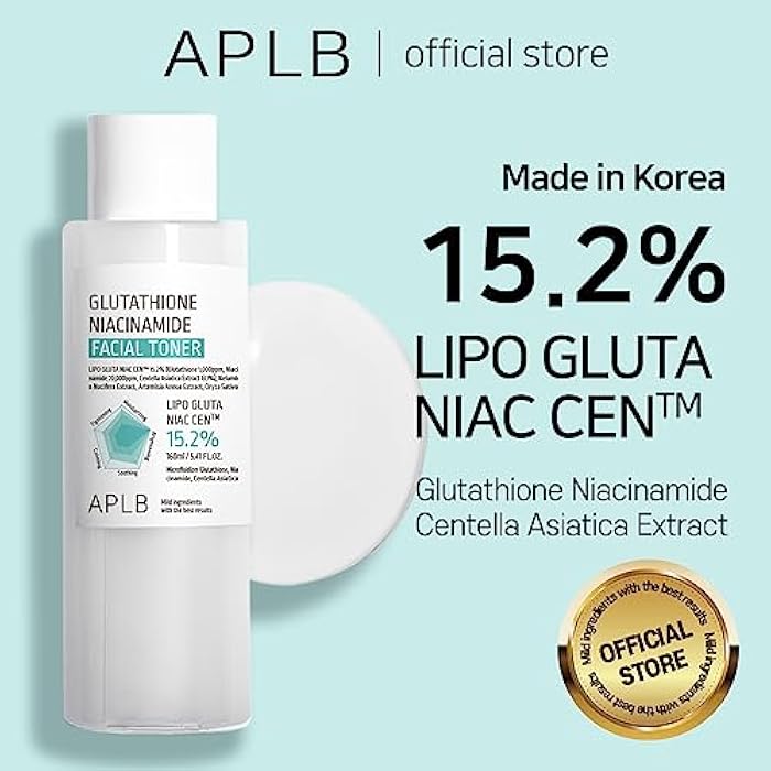 APLB Glutathione Niacinamide Facial Toner | LIPO GLUTA NIAC CEN™ 15.2% 5.41 FL.OZ/Korean Skincare, Replenishing Moisture, Revitalize for Gentle and Improve Skin Texture Through Niacinamide - Image 2