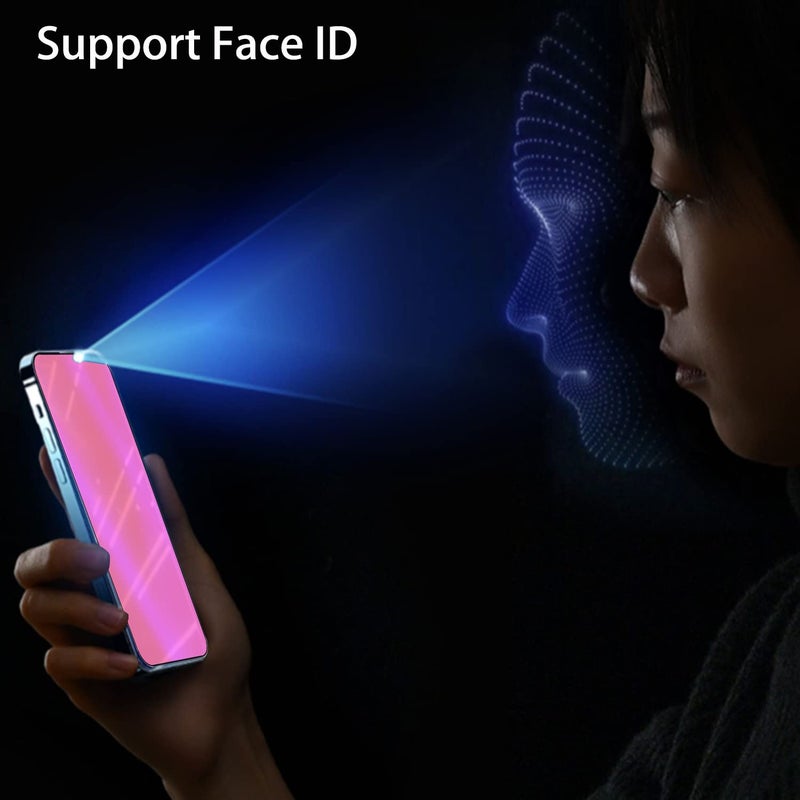 BWEDXEZ 2 Pack Anti-Blue Privacy Tempered Glass for iPhone 15 Plus/iPhone 16 Plus 6.7 inch Mirror Anti-Spy Screen Protector Film Electroplated Gradient Colorful - Image 4