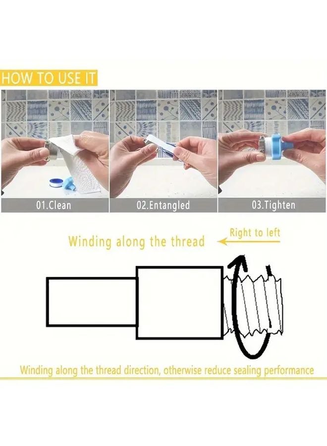 4pcs White PTFE Teflon Tape 1 2 Inch x 33ft High Temperature Resistant Sealing Tape - Image 4