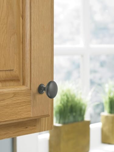 Amerock | Cabinet Knob | Matte Black | 1-1/4 inch (32 mm) Diameter | Edona | Drawer Knob | Cabinet Hardware (Pack of 10) - Image 2