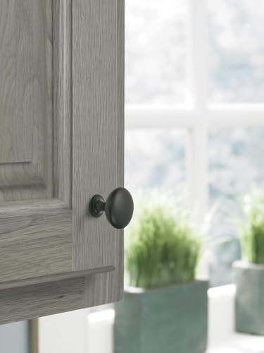 Amerock | Cabinet Knob | Matte Black | 1-1/4 inch (32 mm) Diameter | Edona | Drawer Knob | Cabinet Hardware (Pack of 10) - Image 3