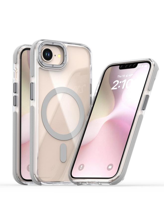 erorex Case For iPhone 16e Dual-Color Clear Acrylic Hybrid TPU MagSafe Phone Case - Image 1