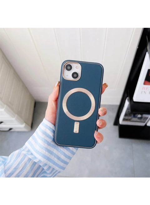Protection cover for iPhone 14 Pro with a new and modern design and supports MagSafe wireless charging - Dark blue