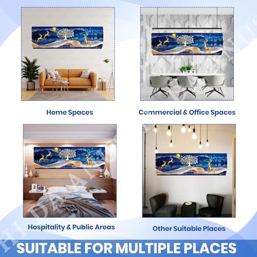 Da Anushi Printed Split 1.5 Ton AC Cover Set - Indoor & Outdoor Protection, All Weather Cover/Attractive Digital Prints/Dustproof/Silken water-resistant Split Ac Cover (Gold Deer) - Image 4