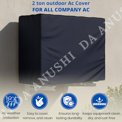 Da Anushi Printed Split 1.5 Ton AC Cover Set - Indoor & Outdoor Protection, All Weather Cover/Attractive Digital Prints/Dustproof/Silken water-resistant Split Ac Cover (Gold Deer) - Image 5