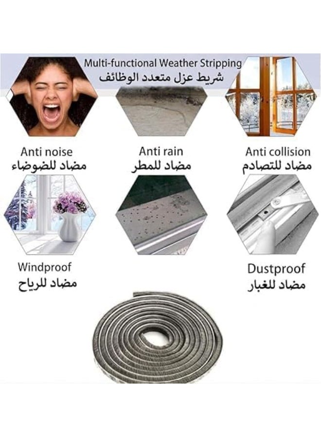 10 متر مانع أتربة فرو، شعر، عازل للأبواب والشبابيك، يمنع تسريب الهواء والتراب ودخول الحشرات (قد يختلف الطول اختلافًا طفيفًا). (رمادى, متر, 10) . - Image 3
