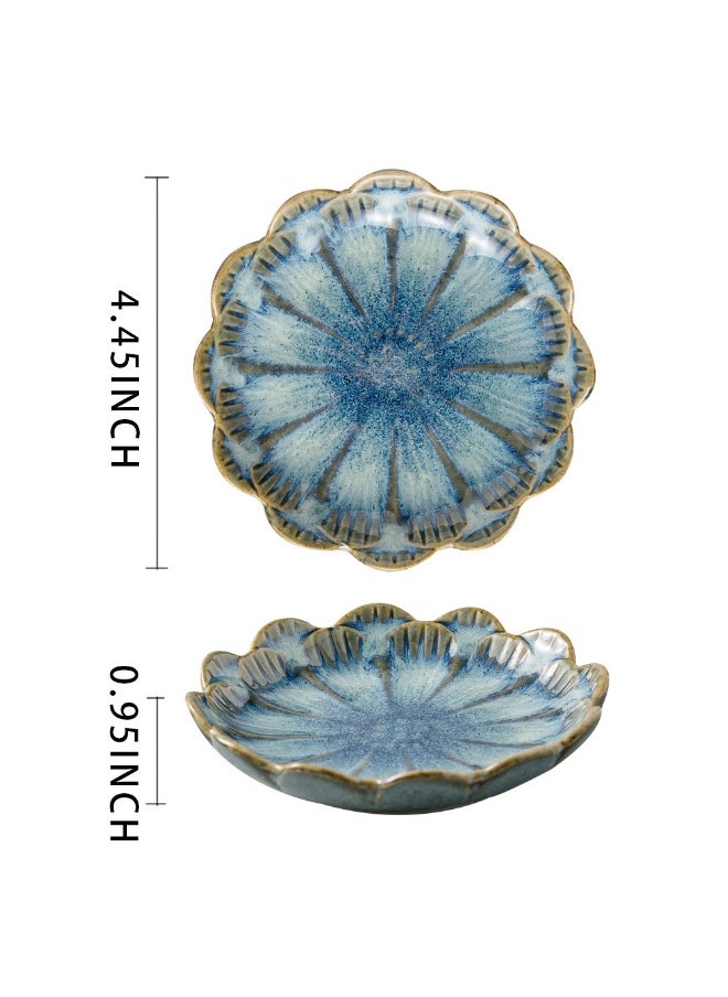 NIBEMINENT Nordic Ceramic Lotus Jewelry TrayJewelry Disc-Petal Blue Jewelry Disc-Petal Blue 