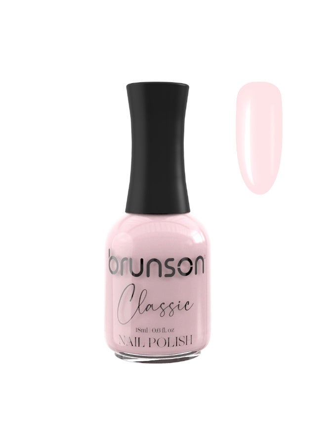 Brunson Classic Nail Polish 18ml Fast Dry Nail Lacquer Nail Harderner Normal Polish Glossy Gel Effect Quick Air Dry Long-Lasting Natural Nail Enamel Salon Quality Manicure Pedicure Regular Polish - Image 1