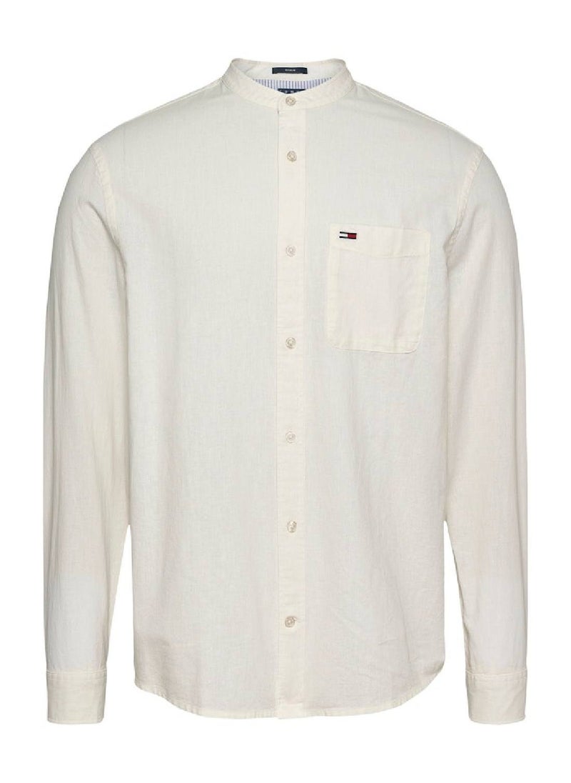 TOMMY JEANS Linen Mix Collar Shirt - Image 3