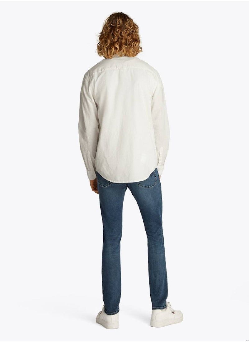 TOMMY JEANS Linen Mix Collar Shirt - Image 2