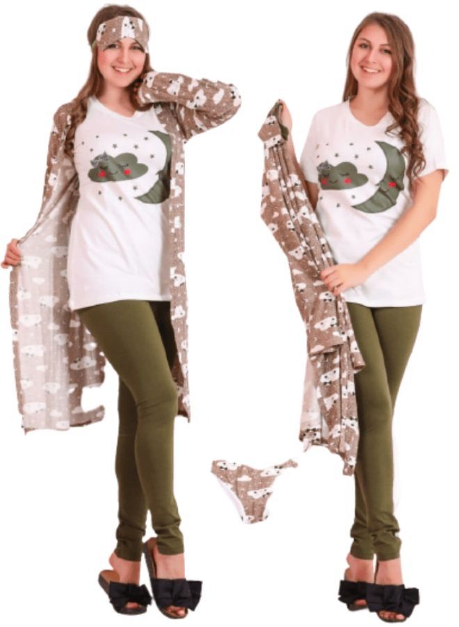 A multi-piece pajama set made of cotton comfortable for home