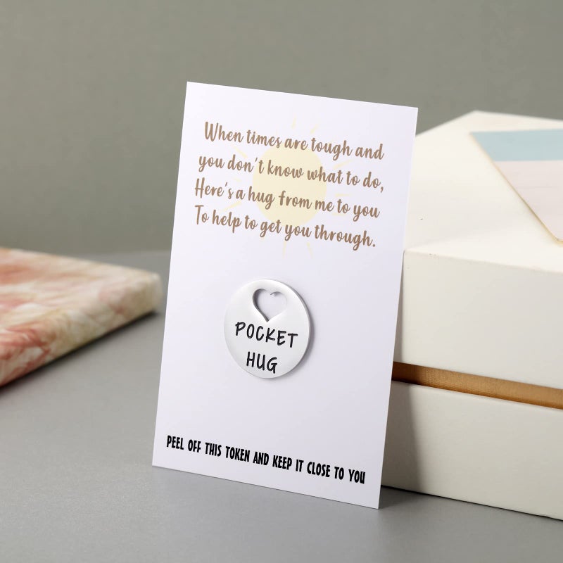 MIXJOY When Times are Tough Little Keepsake Pocket Hug Token & Greeting Card for Friends Family, Positivity Cheer Pick Me Up Mental Health Gift, Think of You Missing You Gift - Image 5
