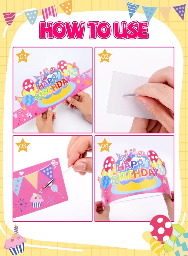 VEKDA 36 Pcs Birthday Crowns for Classroom Paper Happy Birthday Party Hats for Kids Classroom Must Haves Party Supplies - Image 3