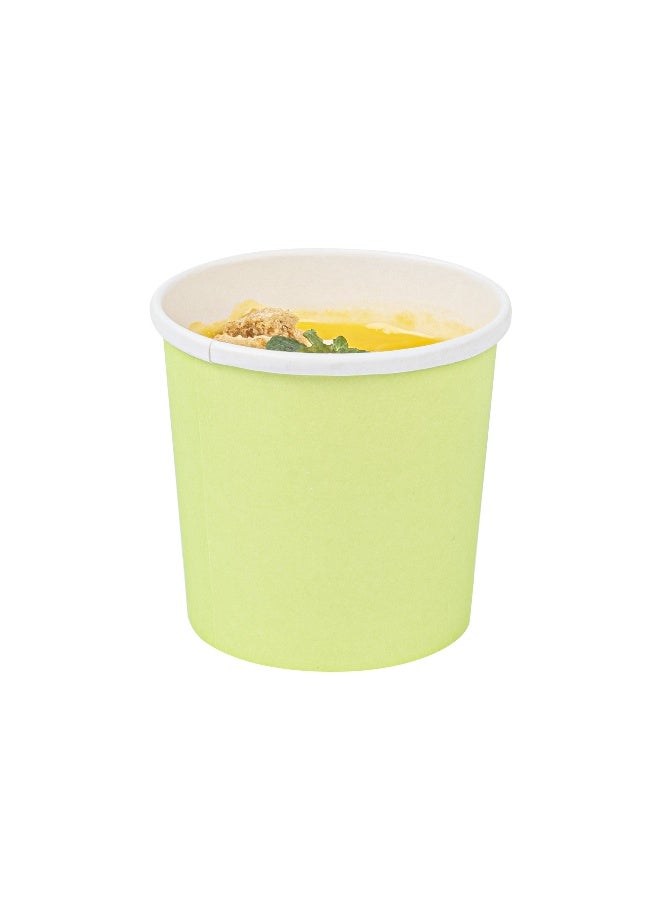 Restaurantware Bio Tek 12 Ounce Disposable Soup Cups, 200 Microwavable Paper Soup Cups - Vented Lids Sold Separately, Hot And Cold Foods, Green Paper To Go Soup Containers, For Desserts Or Treats  - Image 1