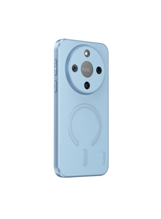 Honor X9d Phone Case, Full-Grain Goatskin, Magnetic Strip, Shockproof,  Blue - Image 1