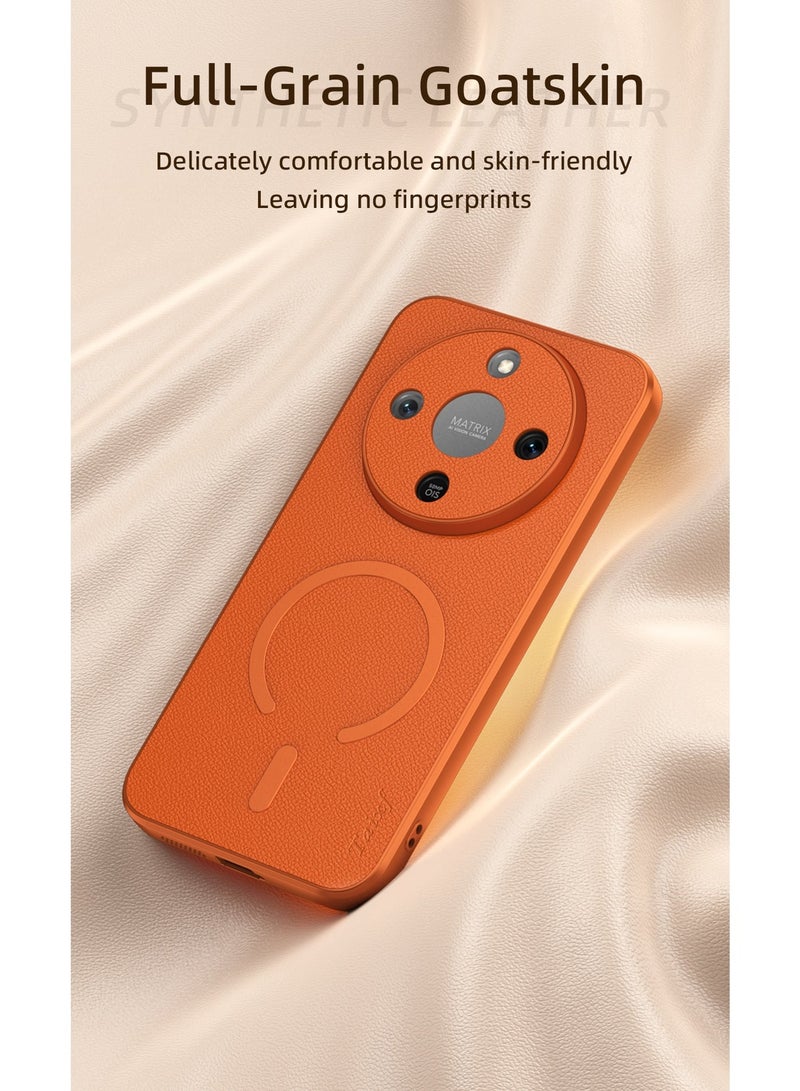 Honor X9d Phone Case, Full-Grain Goatskin, Magnetic Strip, Shockproof,  Blue - Image 3