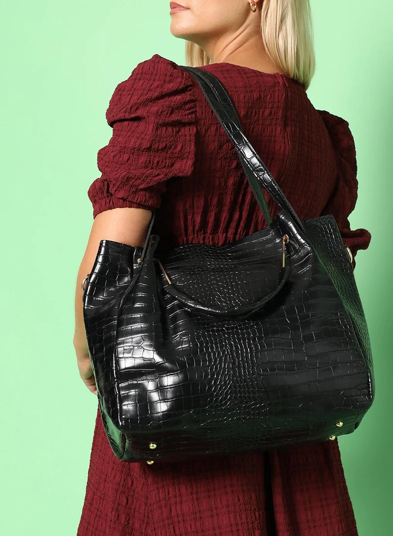Haute Sauce  Mabel Black Handbag Set for Women | Best Price UAE