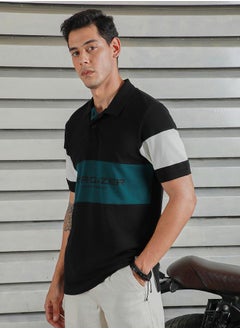 HIGH STAR Color Block Regular Fit Polo Neck T-Shirt by Styli  - Image 2