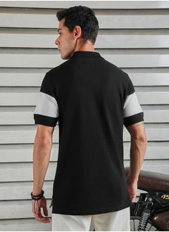 HIGH STAR Color Block Regular Fit Polo Neck T-Shirt by Styli  - Image 1