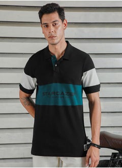 HIGH STAR Color Block Regular Fit Polo Neck T-Shirt by Styli  - Image 3