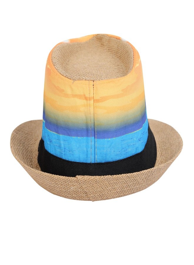 FabSeasons Stylish Fedora Hat for Men & Women - Summer Beach Hat, Lightweight & Breathable, Adjustable Fit, Outdoor Sun Protection (One Size, 58cm) - Image 3