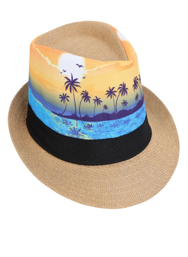 FabSeasons Stylish Fedora Hat for Men & Women - Summer Beach Hat, Lightweight & Breathable, Adjustable Fit, Outdoor Sun Protection (One Size, 58cm) - Image 2