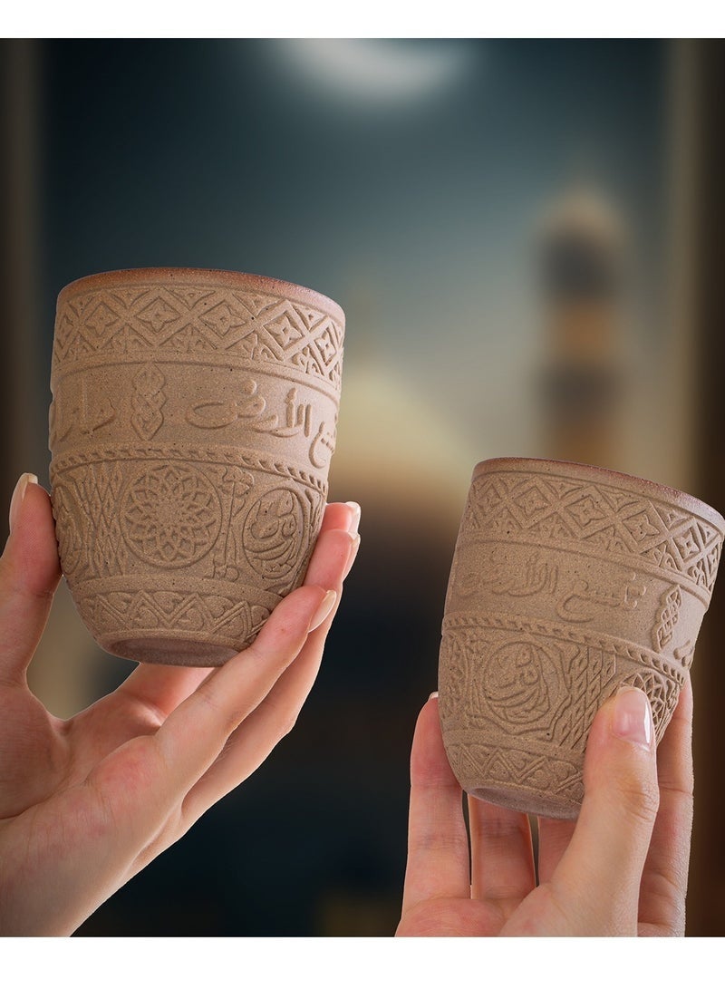 كيلا كوب قهوة سيراميك عتيق على الطراز الشرق أوسطي - 280 مل، قابل لإعادة الاستخدام، مثالي للهدايا العائلية والعطلات - Image 4