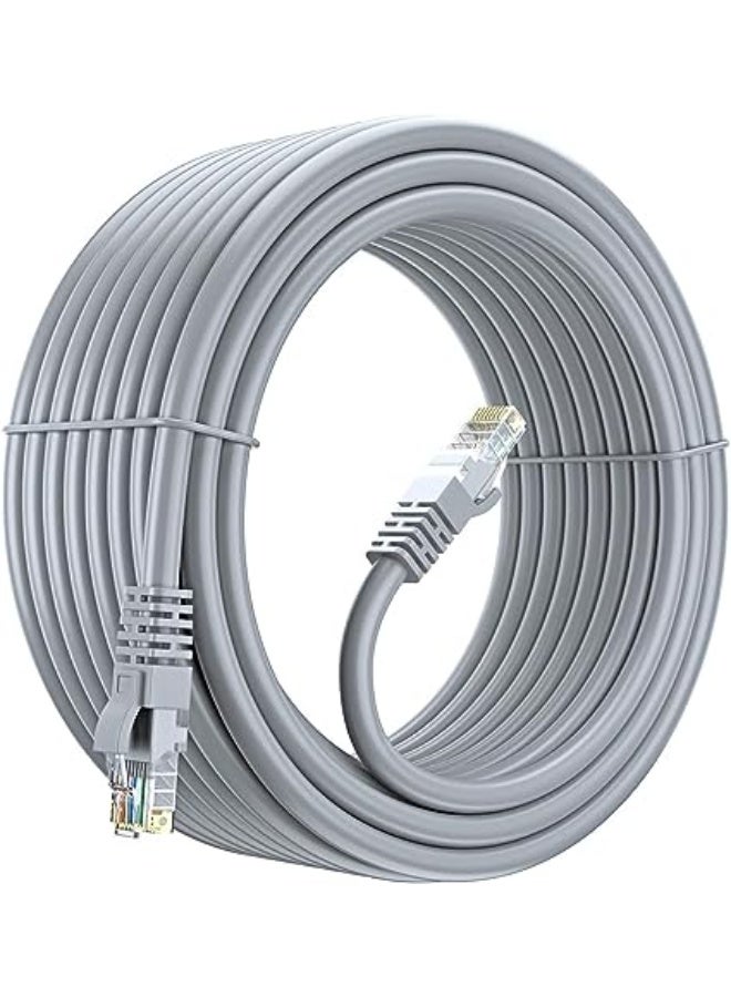 Roska Cat6 Ethernet Patched Cable - High-Speed 10 Gigabit Per Second, RJ45 Connectors, Ideal for Gaming, Streaming, and Reliable Home Office Network Connections, Grey - Image 1
