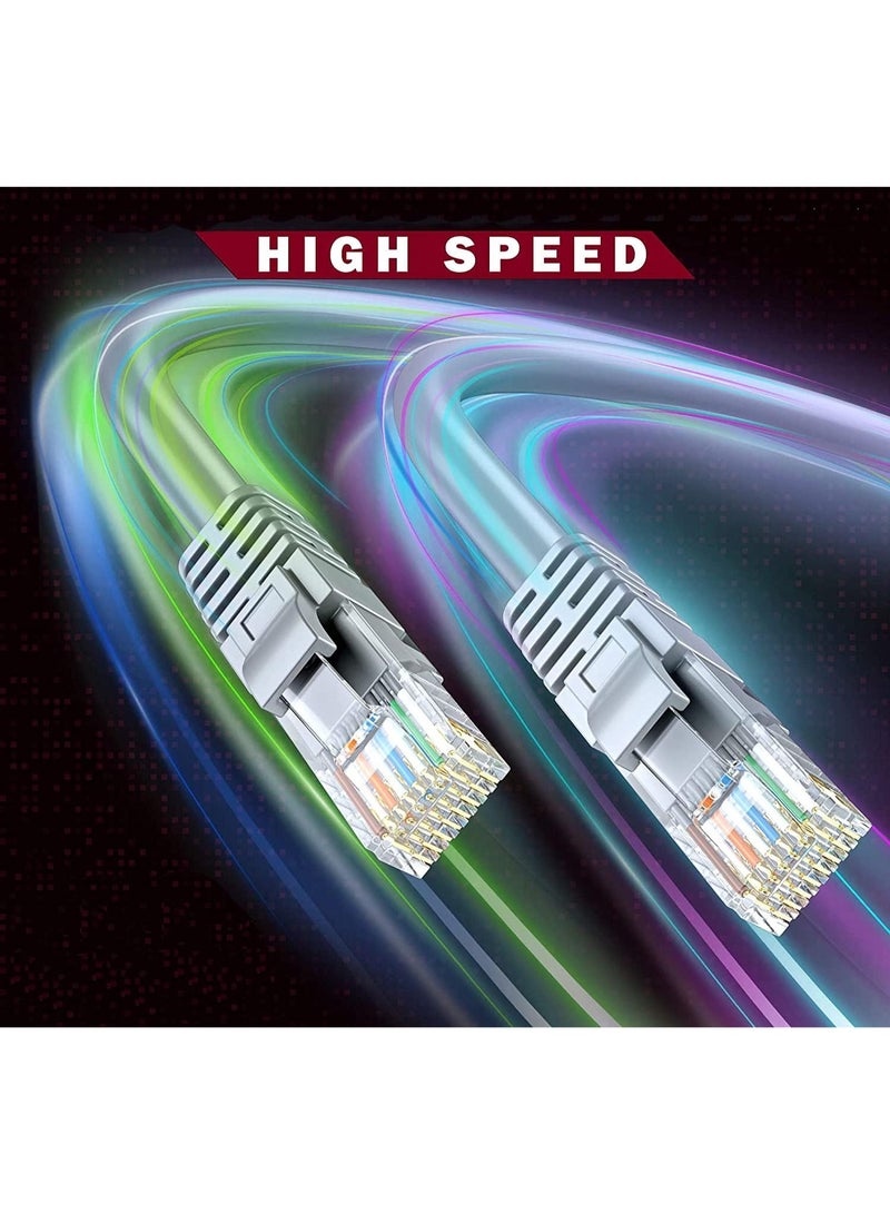 Roska Cat6 Ethernet Patched Cable - High-Speed 10 Gigabit Per Second, RJ45 Connectors, Ideal for Gaming, Streaming, and Reliable Home Office Network Connections, Grey - Image 2