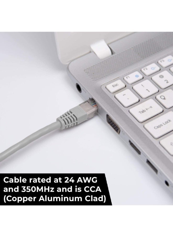 Roska Cat6 Ethernet Patched Cable - High-Speed 10 Gigabit Per Second, RJ45 Connectors, Ideal for Gaming, Streaming, and Reliable Home Office Network Connections, Grey - Image 5