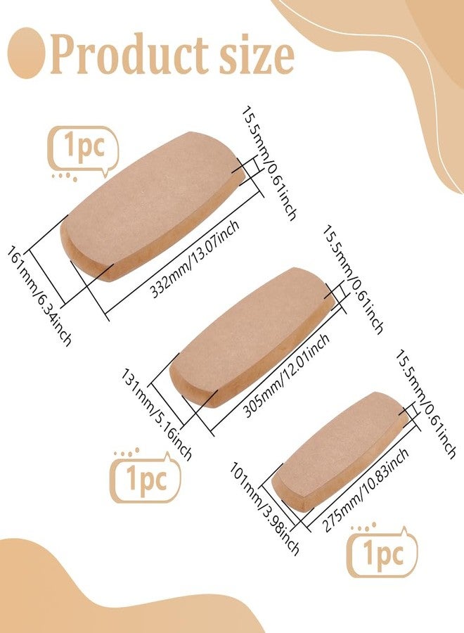 BENECREAT 3 Sizes Asymmetrical Ceramic Molds for Clay (11x4/12x5/13x6.5), Wood Rectangle Pottery Molds for Pottery, Pottery Tools for Handbuilding Dish Plate DIY Craft Supplies - Image 2