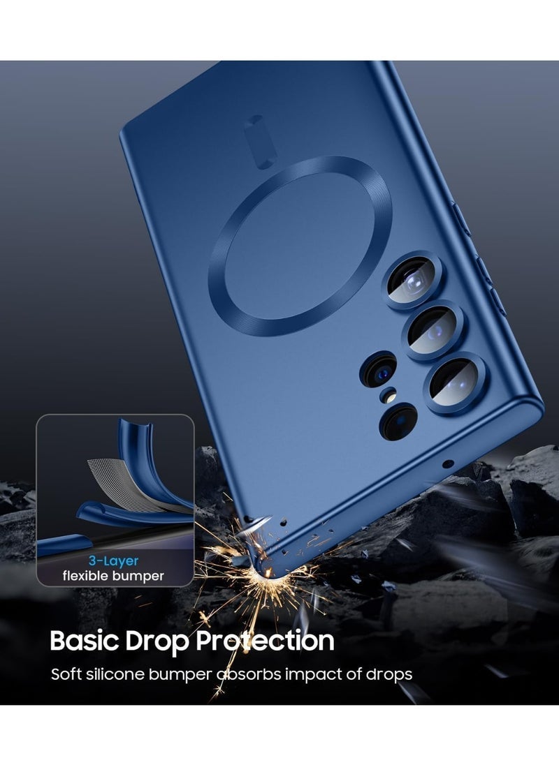 راكسوم جراب حماية مغناطيسي رفيع لهاتف سامسونج جالاكسي S22 ألترا، متوافق مع MagSafe | جراب حماية مغناطيسي رفيع مزود بحلقة مغناطيسية مدمجة | غطاء خلفي مقاوم للصدمات مقاس 6.8 بوصة | يدعم الشحن اللاسلكي السريع | قبضة مانعة للانزلاق | تصميم أنيق وخفيف الوزن - Image 3