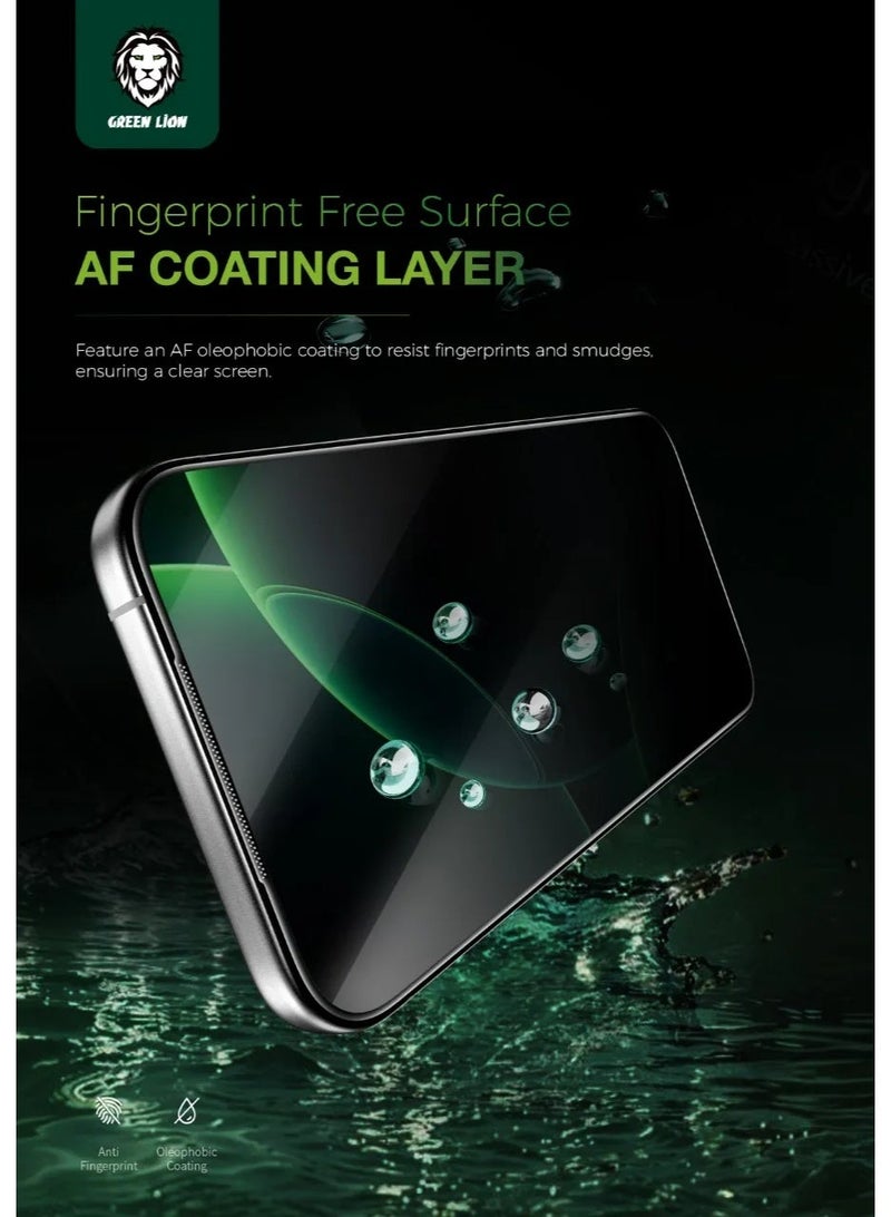 جرين ليون زجاج 3D Pv-Pet Pro المنحني بالكامل لهاتف iPhone 17 / رؤية جانبية مسدودة / مقاومة للشحوم / استجابة عالية - حافة سوداء / خصوصية - Image 5