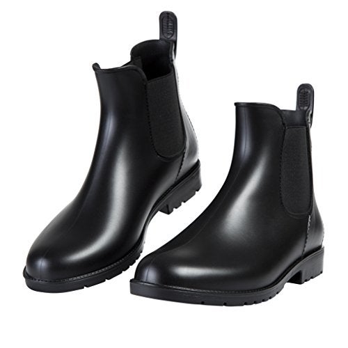 Asgard Women's Ankle Rain Boots Waterproof Chelsea Boots, Black 38.5 (Size 8) - Image 3