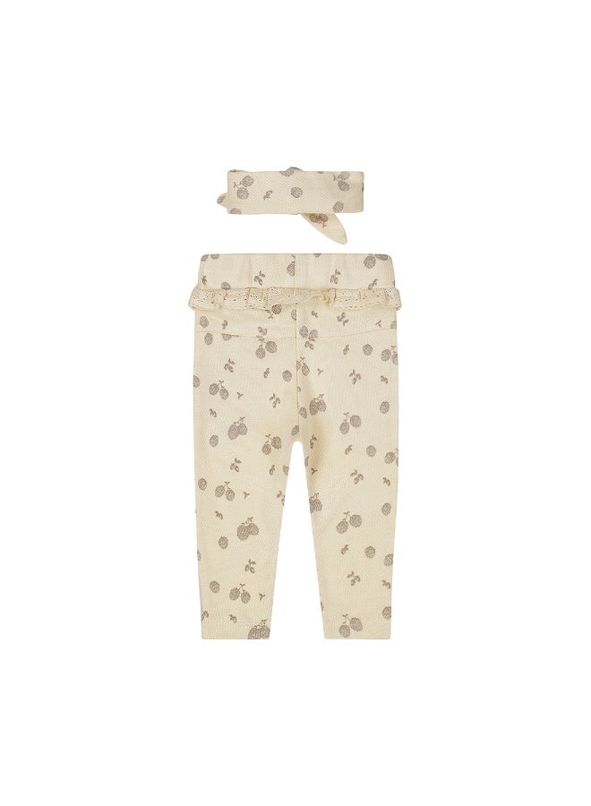 Dirkje girls' set trousers hairband off-white pine cones - Image 2