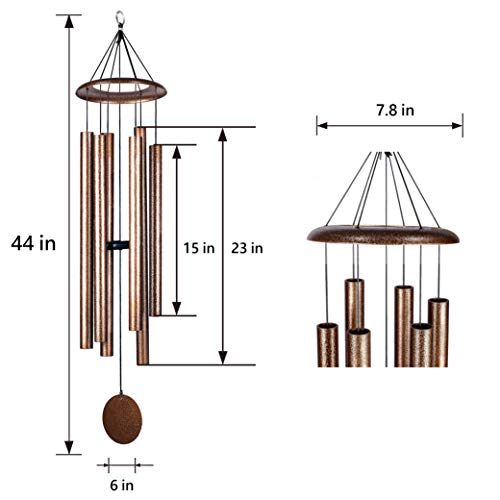 LACHIKA 44 Inch Wind Chimes for Outside Deep Tone Sound Like Church Bell Rings Memorial Mother Day Copper Vein 1pcs Thickness of Tube is 2.8mm Taiwan Made - Image 3