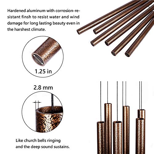 LACHIKA 44 Inch Wind Chimes for Outside Deep Tone Sound Like Church Bell Rings Memorial Mother Day Copper Vein 1pcs Thickness of Tube is 2.8mm Taiwan Made - Image 4
