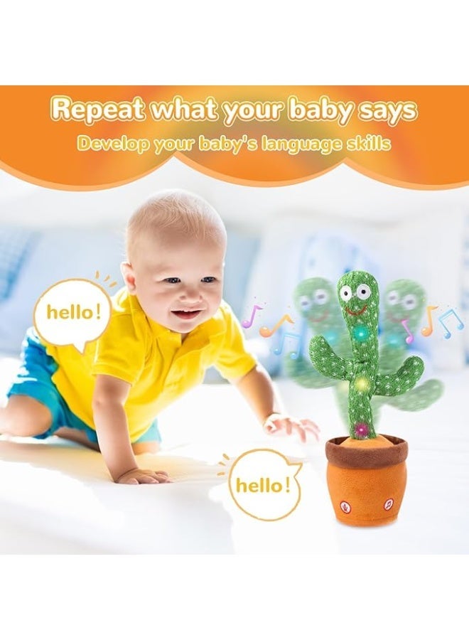 ناكسوس لعبة صبار راقصة ناطقة للأطفال، لعبة قطيفة تغني وتقلّد وتكرر، لعبة تعليمية تفاعلية للأطفال الصغار، كرر ما تقوله، ألعاب وقت الاستلقاء على البطن للأطفال الرضع من الأولاد والبنات بعمر سنة واحدة - Image 5