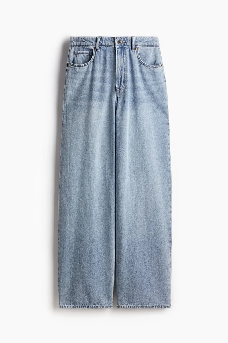 اتش اند ام جينز بقصّة أرجل واسعة وخصر عادي