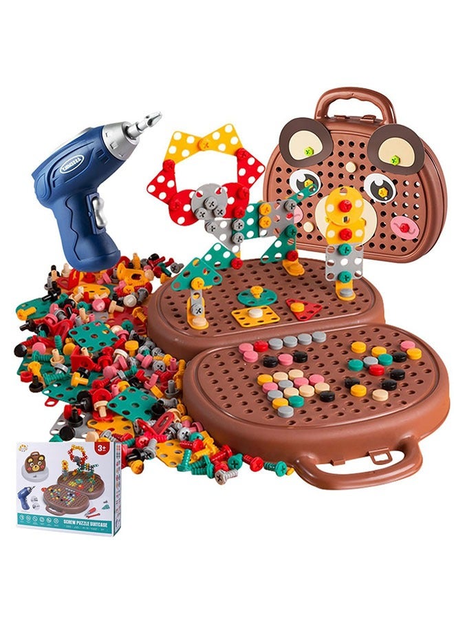 203Pcs Kids Repair Tool Box Montessori Play, educational toys for kids, Toddler Tool Kit, Creative Construction Engineering Building Block Games, Tool Box DIY, 2D/3D Creativity Tool Box Toys with Toy Drill and Screwdriver Tool Set - Image 1