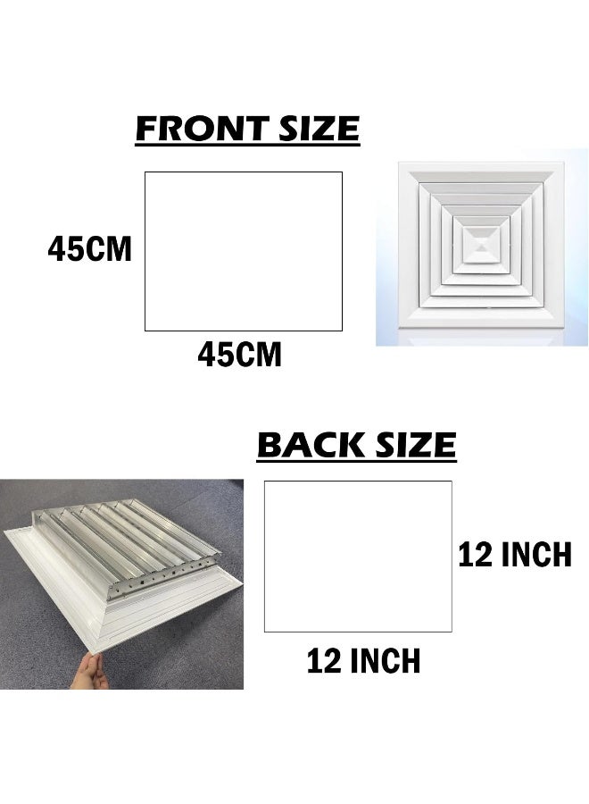 Biella Aluminum Air Supply And Return Diffusers Square Ceiling Ventilation Solutions For Studios Hospitals Theaters Classrooms And Office Supply 12 Inch X 12 Inch  - Image 2
