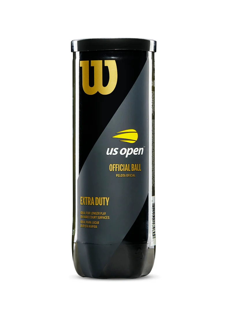 US Open Extra Duty Hard Court Yellow Tennis Balls - 3 Ball Can