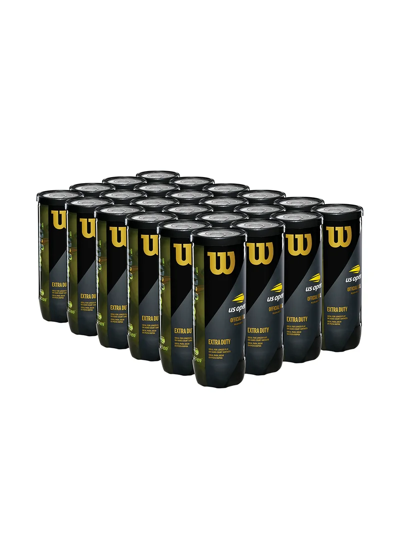 Wilson Yellow US Open Extra Duty Hard Court Yellow Tennis Balls - 3 Ball Can  | Best Price UAE