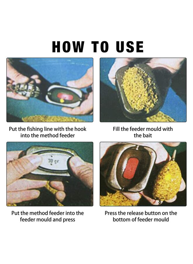 Generic Fishing Weights Sinkers, 30g 40g 50g 60g Tungsten Split Shot Fishing Inline Method Feeder Set Carp Tackle 4 Inline Method Feeders with 1 Rubber Mould Carp Fishing Accessories (B) - Image 5