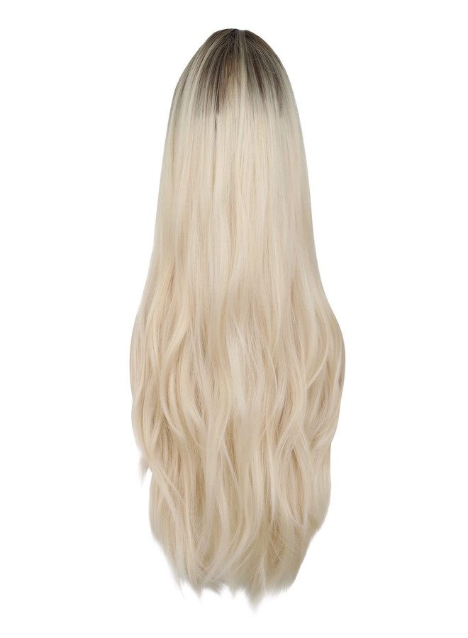Ashkash 26 Inches Long 2 Tone Ombre Curly/Wavy Synthetic Fibre Hair Wig for Women & Girls - Image 2